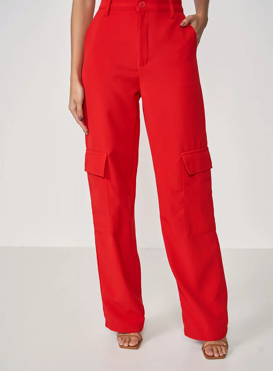 Calça Cargo Vermelha