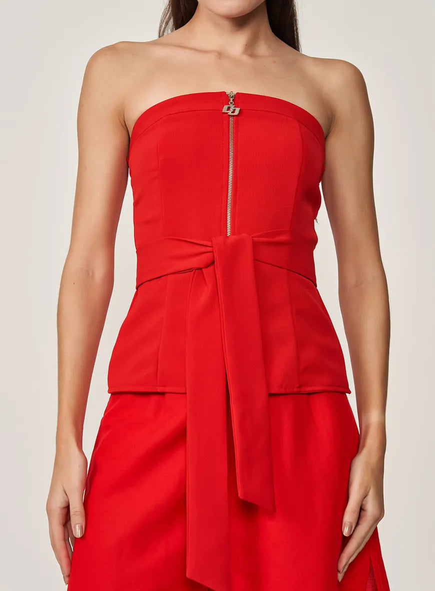 Blusa Estruturada Com Faixa Para Amarração