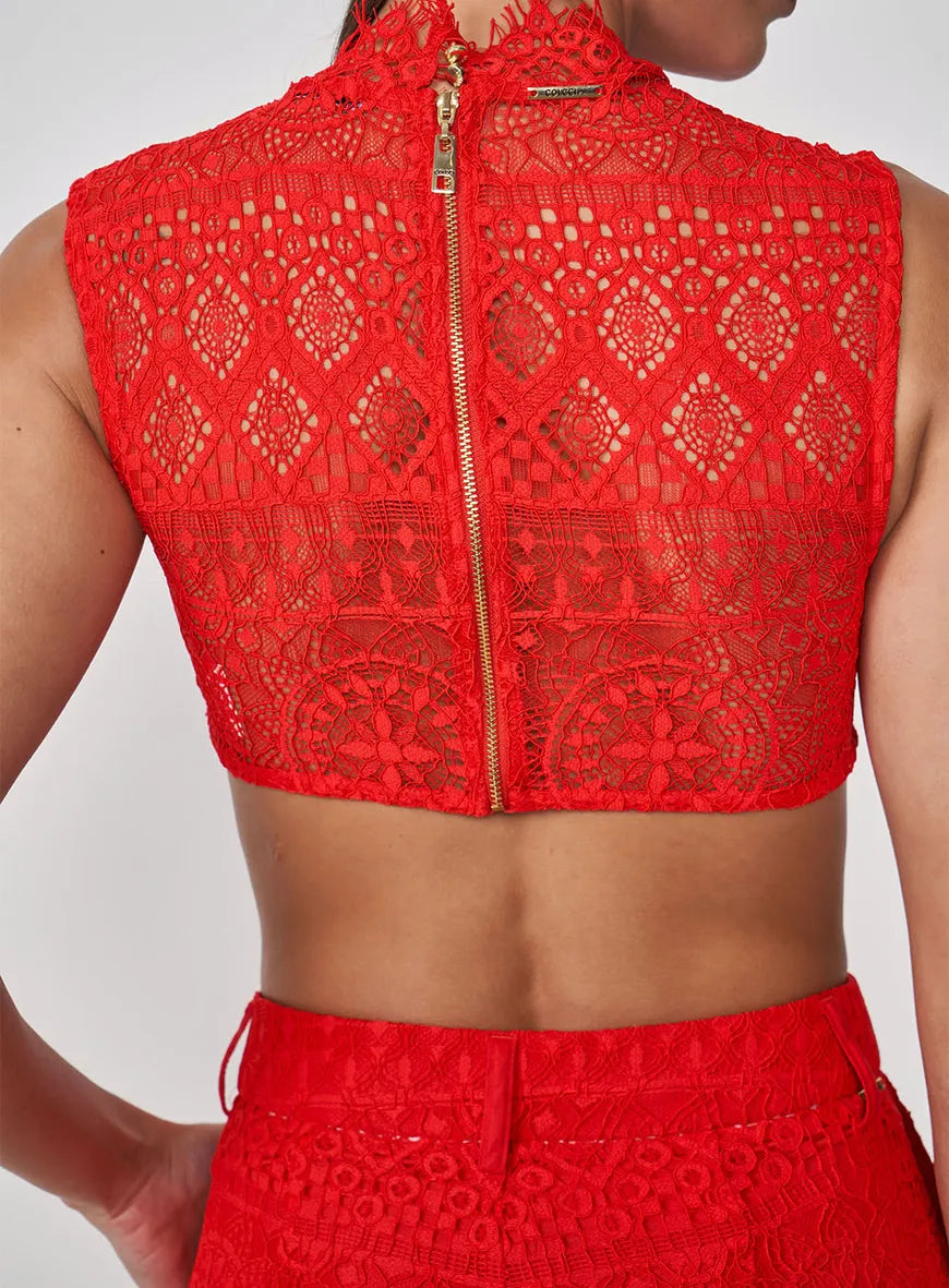 Cropped Renda Decote Alto