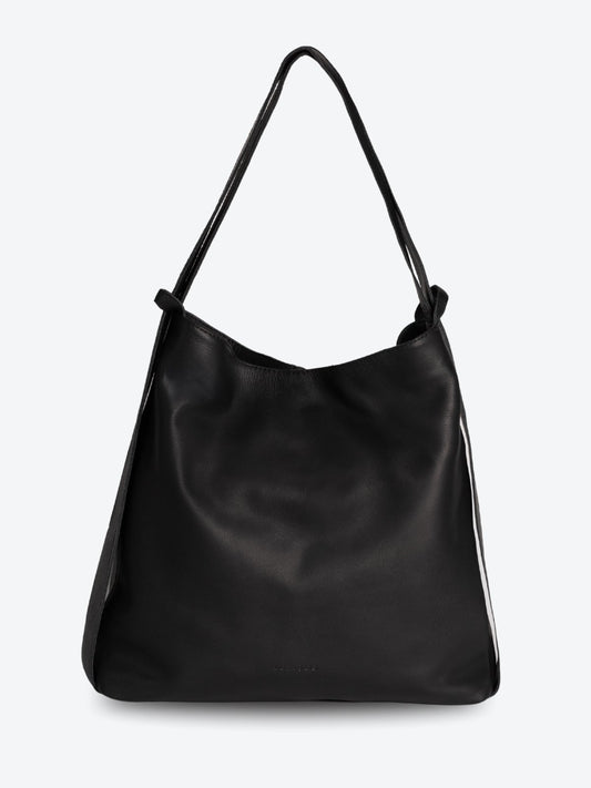 Bolsa Couro Saco Vira Mochila Grande PRETO