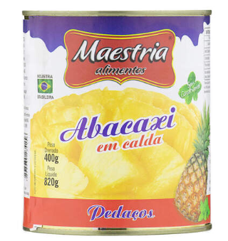 Abacaxi em Calda Pedaços Maestria Lata 400g